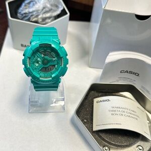 - Casio G-Shock GMAS110HC-2A Teal Ana-Digi Watch Date Alarm Chronograph